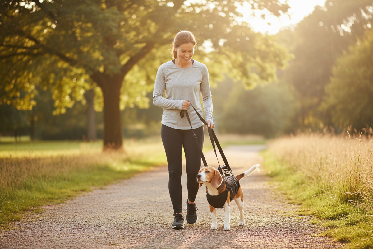 Realistic Dog Harness Lifestyle Showcase