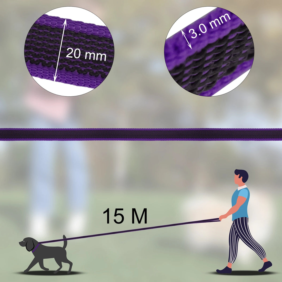 1.5M 2M 3M 15M Medium Small Long Dog Leash 10M Latex Silk Easy and Convenient Light Training Big Dog Leashes 5 Meter