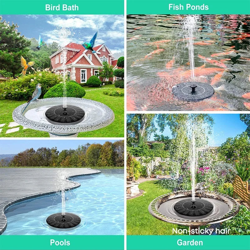 Solar Water Fountain Pool Pond Waterfall Fountain Garden Supplies Decoration Outdoor New Mini Solar Powered Fountain Bird Baths