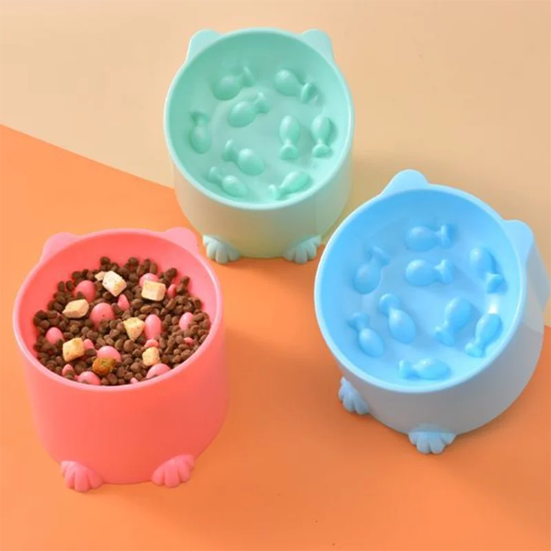 Slow Feeder Dog Cat Bowl, Anti-Choking & Neck Support Design - Puzzle Food Dish for Fast Eaters, Pet Supplies to Prevent Bloat