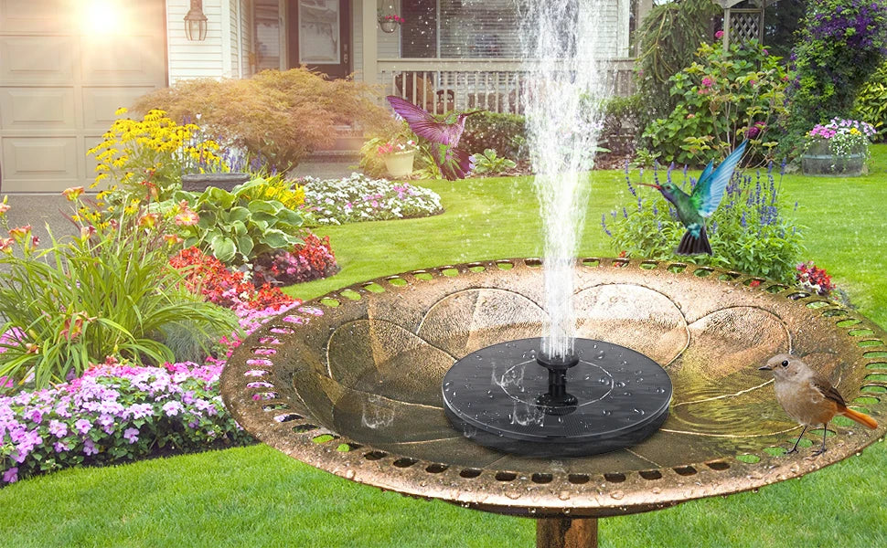 Solar Water Fountain Pool Pond Waterfall Fountain Garden Supplies Decoration Outdoor New Mini Solar Powered Fountain Bird Baths