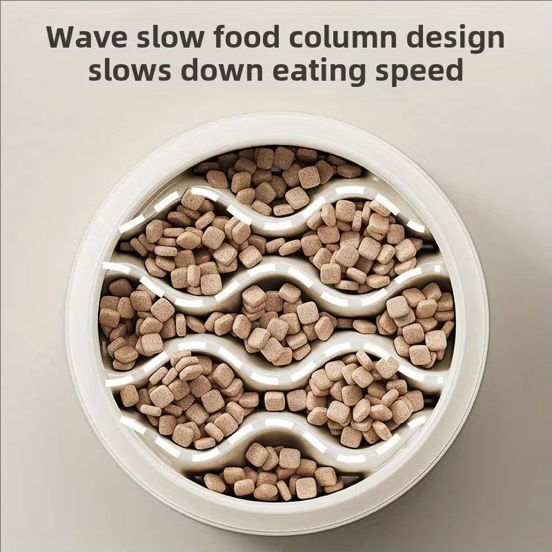 Cat Slow Feeder Bowl Large Capacity Thickened Slow Feeding Dish Durable PP Material Slow Feeder Bowl