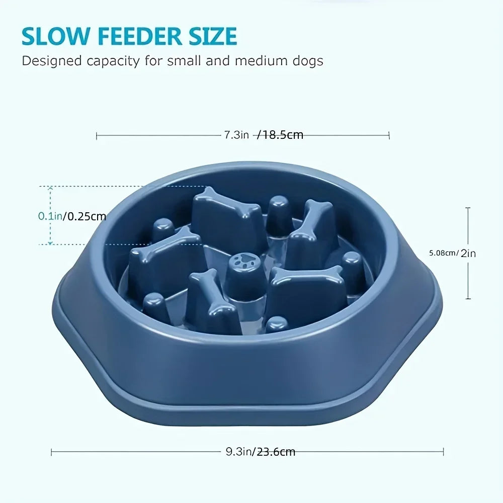 Dog Slow Feeder Non-choking Pet Bowl Anti Slip and Large Capacity for Dog and Cat Anxiety Relief Slow Food Feeding Pet Supply