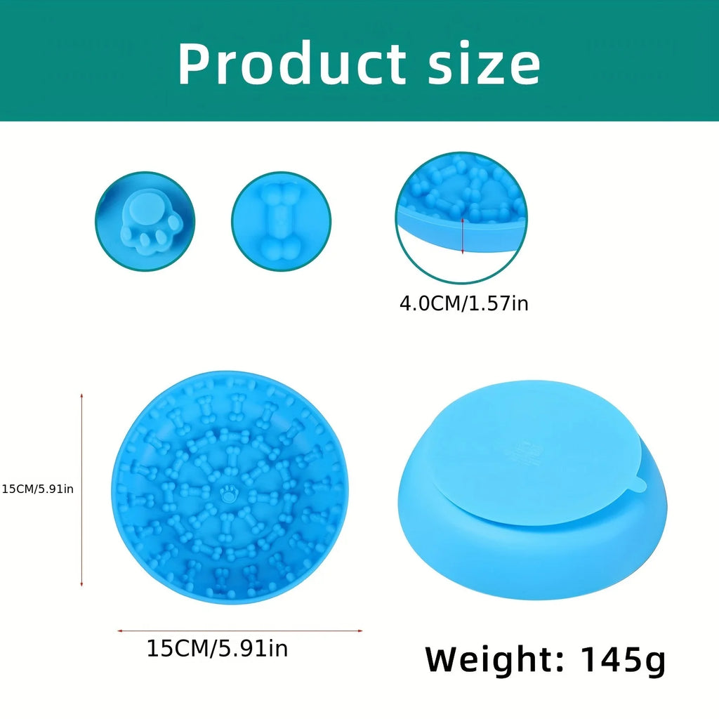 Slow Food Bowl  Feeder Pet Bowl Tableware Anti-tip Pads Suction Cups Slow Food Basins Plates Massage Licking Dog Food Bowl