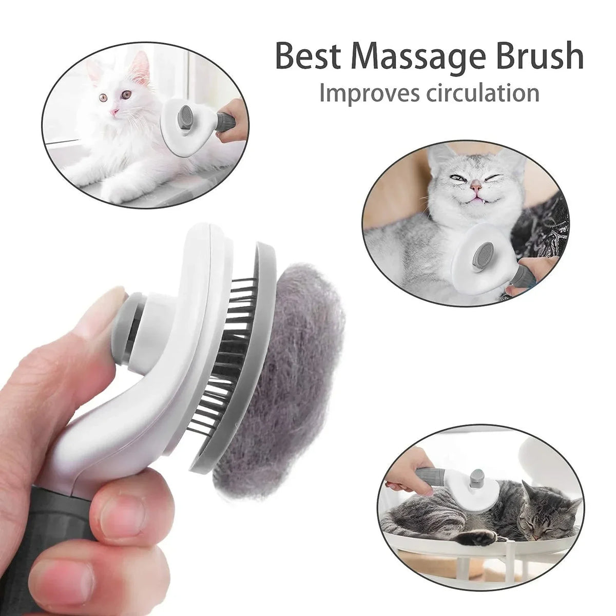 Pet Hair Deshedding Brush Self Cleaning for Dogs Cats Grooming Tool Remove Loose Undercoat Fur Pet Hair Remover