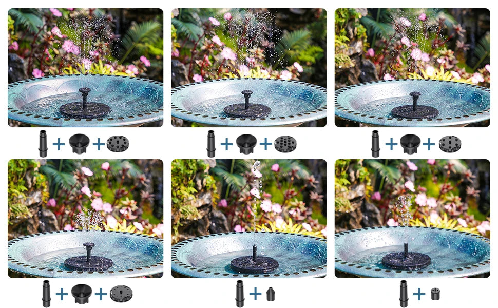 Solar Water Fountain Pool Pond Waterfall Fountain Garden Decoration Outdoor Bird Bath Solar Powered Floating Water Pump