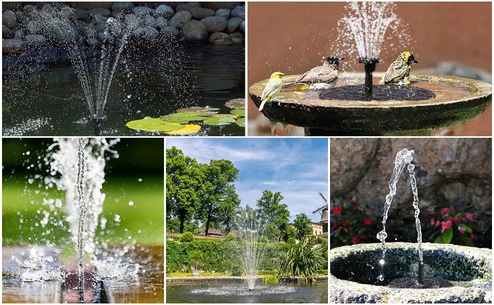 Solar Water Fountain Pool Pond Waterfall Fountain Garden Decoration Outdoor Bird Bath Solar Powered Floating Water Pump