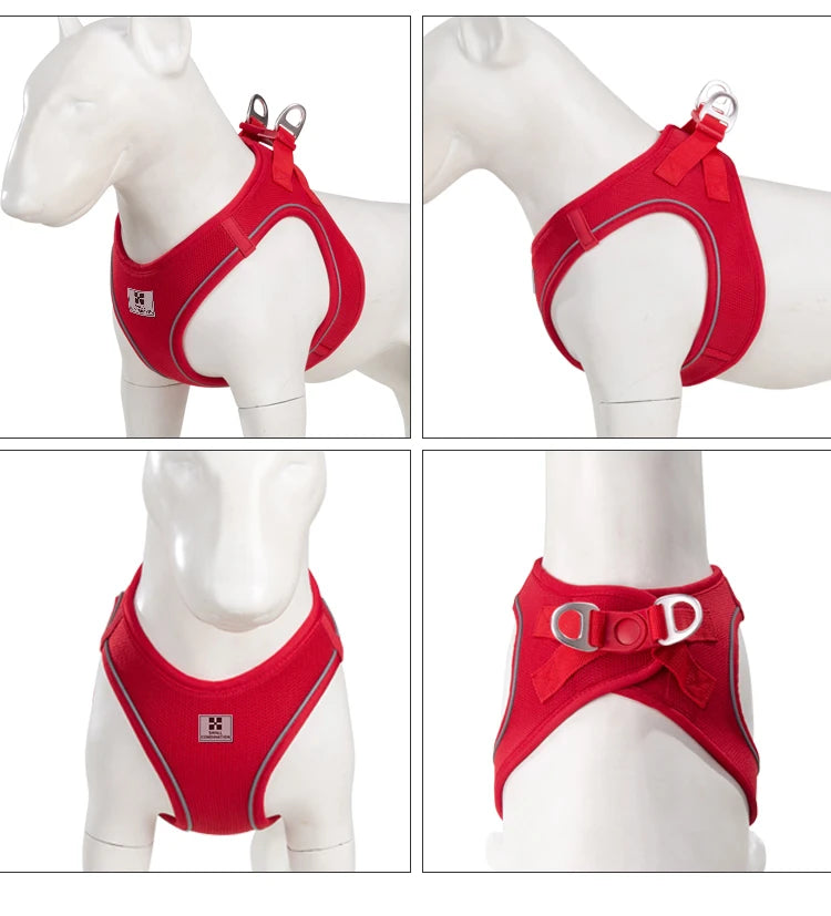 Dog Harness Leash Set for Small Medium Dog Adjustable Reflective Puppy Cat Harness Pet Vest Chihuahua Dachshund Outdoor Walking