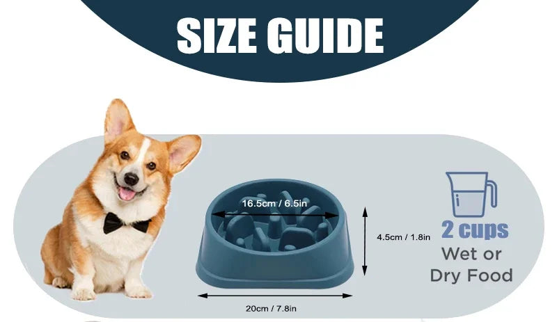Slow Feeder Dog Bowl Anti Choking Watering & Feeding Supplies Puzzle Feeder Bowl Non-slip Slow Eat Bowl for Dogs Large Small