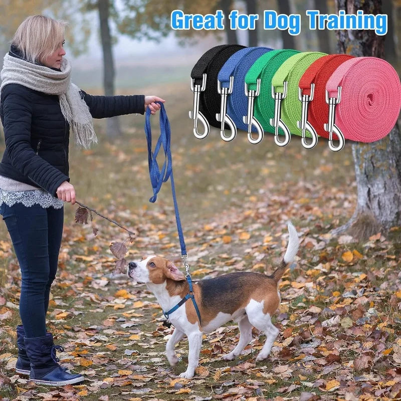Nylon Long Dog Training Leash 1.5M-30M Traction Rope Lanyard Versatile Pet Walking Lead for Small to Large Dogs