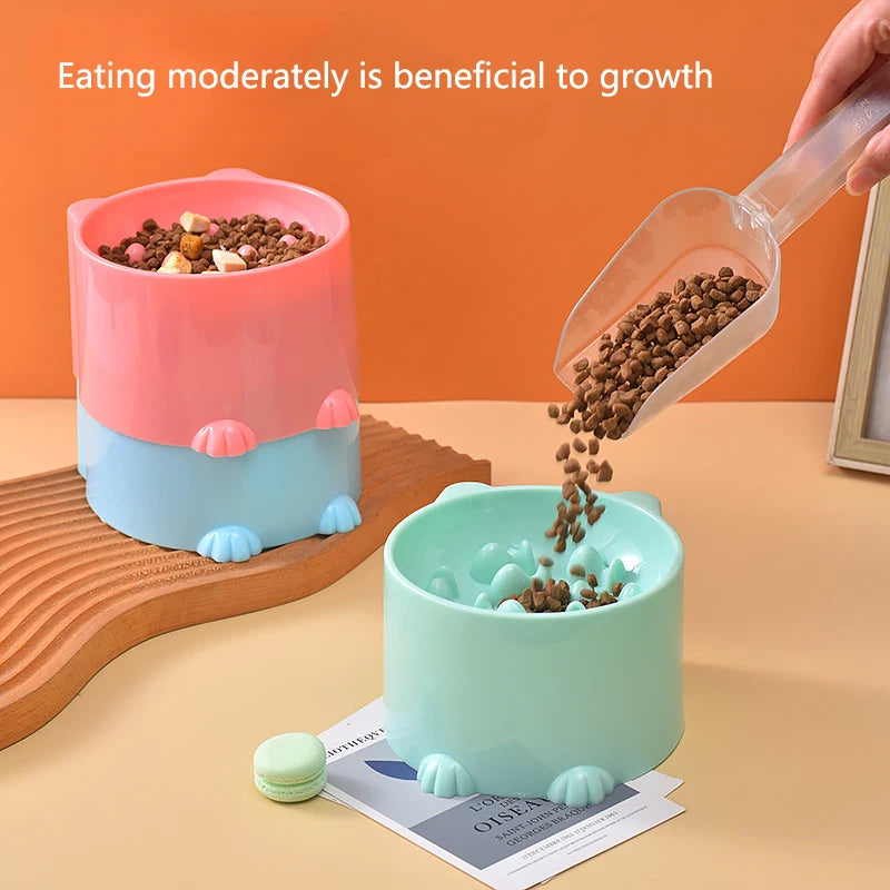 Slow Feeder Dog Cat Bowl, Anti-Choking & Neck Support Design - Puzzle Food Dish for Fast Eaters, Pet Supplies to Prevent Bloat