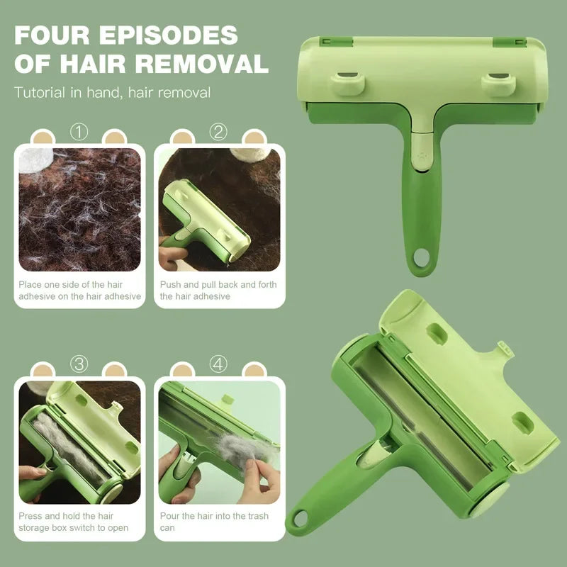 Pet Hair Remover Roller - Dog & Cat Fur Remover with Self-Cleaning Base - Efficient Animal Hair Removal Tool - Perfect for Furni