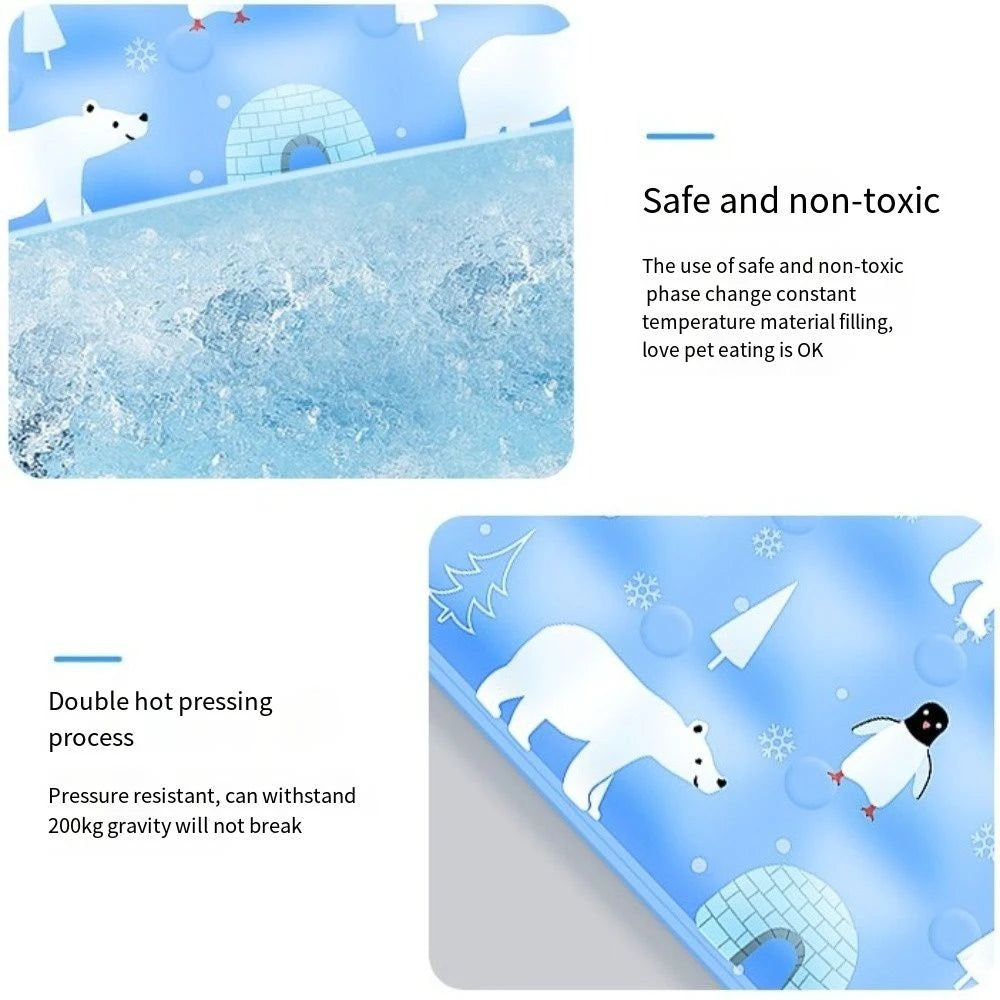 Floor Mat Cool Pet Cooling Mat Ice Gel Self Added Water Dog Cold Bed Mat Portable Durable Pet Ice Cushion For Small Big Dogs