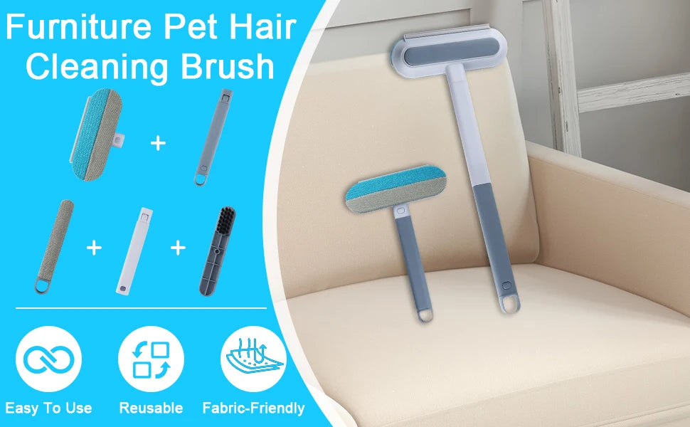 Pet Hair Remover, a Four in One Reusable Tool for Dog and Cat Hair Removal - Suitable for Sofas, Carpets, and Car Seats