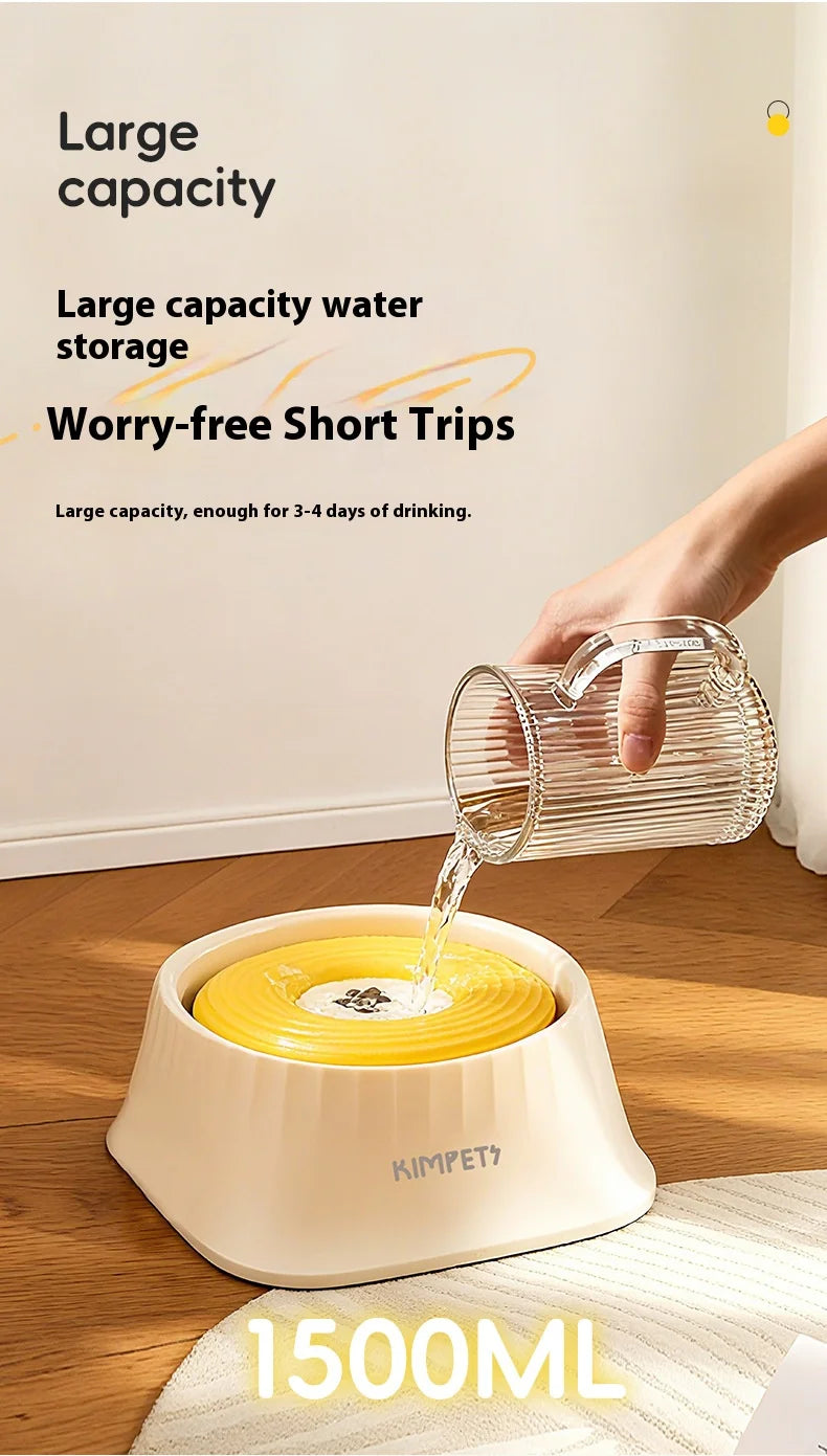 New Slow Feeder Dog Bowl - Floating Non-Spill Water Bowl Anti-Messy Eating Dish for Small Medium Dogs Anti-Wet Chin