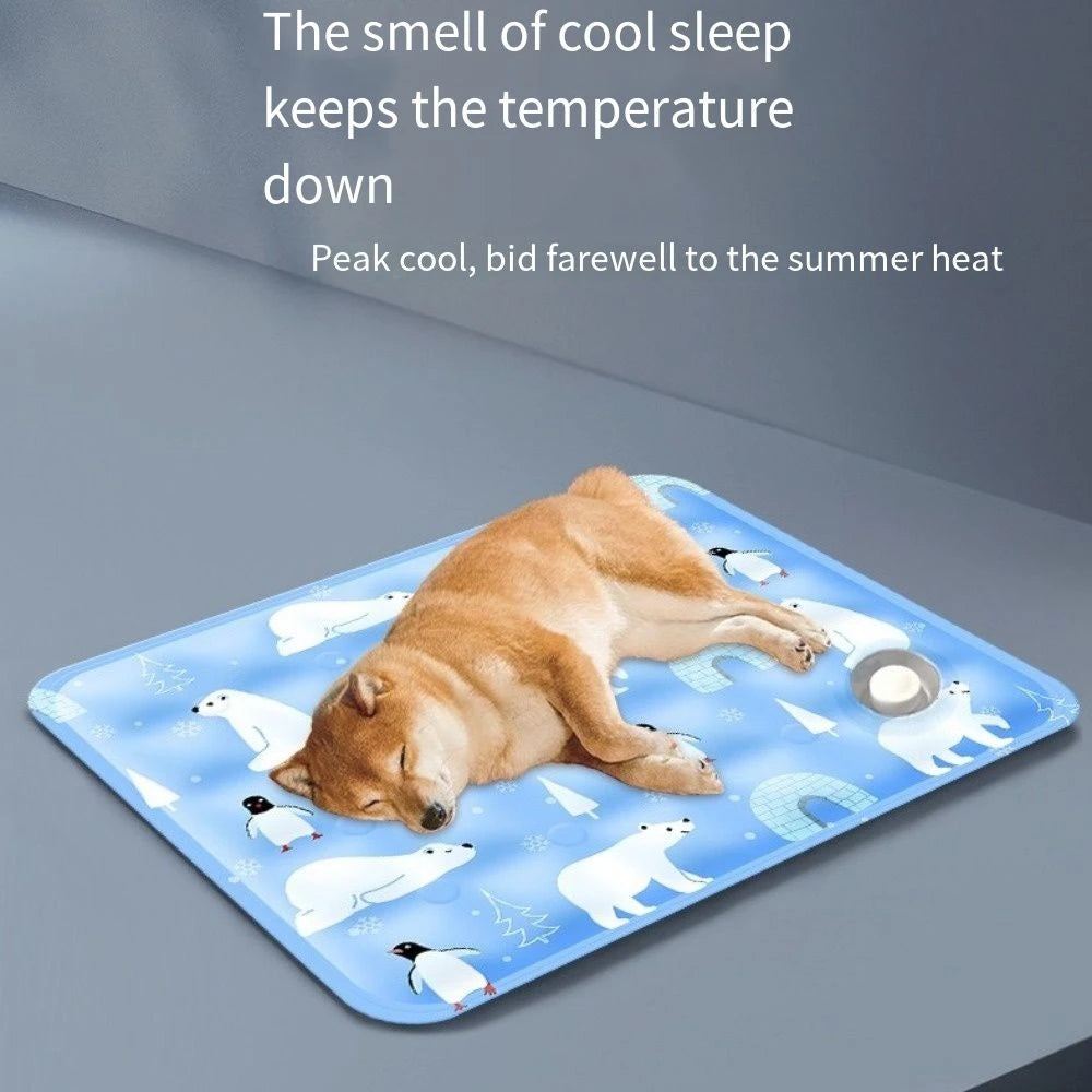 Floor Mat Cool Pet Cooling Mat Ice Gel Self Added Water Dog Cold Bed Mat Portable Durable Pet Ice Cushion For Small Big Dogs