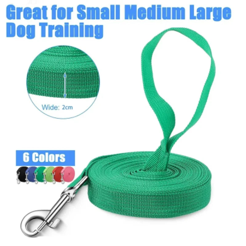 Nylon Long Dog Training Leash 1.5M-30M Traction Rope Lanyard Versatile Pet Walking Lead for Small to Large Dogs