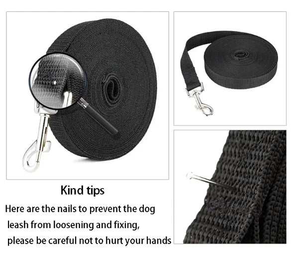 Nylon Long Dog Training Leash 1.5M-30M Traction Rope Lanyard Versatile Pet Walking Lead for Small to Large Dogs