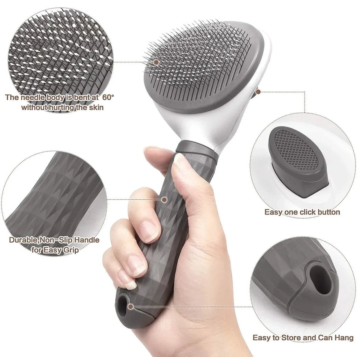 Pet Hair Deshedding Brush Self Cleaning for Dogs Cats Grooming Tool Remove Loose Undercoat Fur Pet Hair Remover