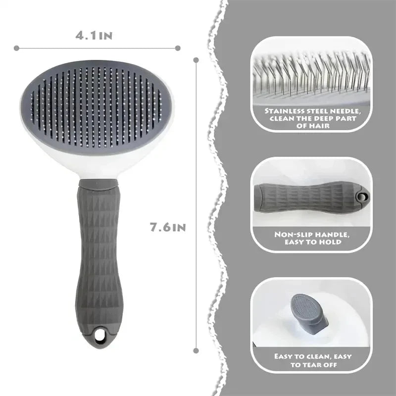 Pet Hair Deshedding Brush Self Cleaning for Dogs Cats Grooming Tool Remove Loose Undercoat Fur Pet Hair Remover