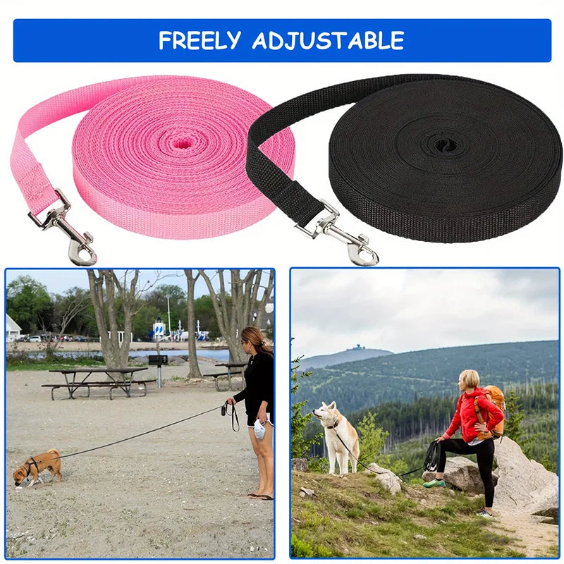 Nylon Extra Long Pet Leash Durable Dog Lead For Dog Recall Training Extended Length Anti Tangle Heavy Duty Pet Leash Outdoor