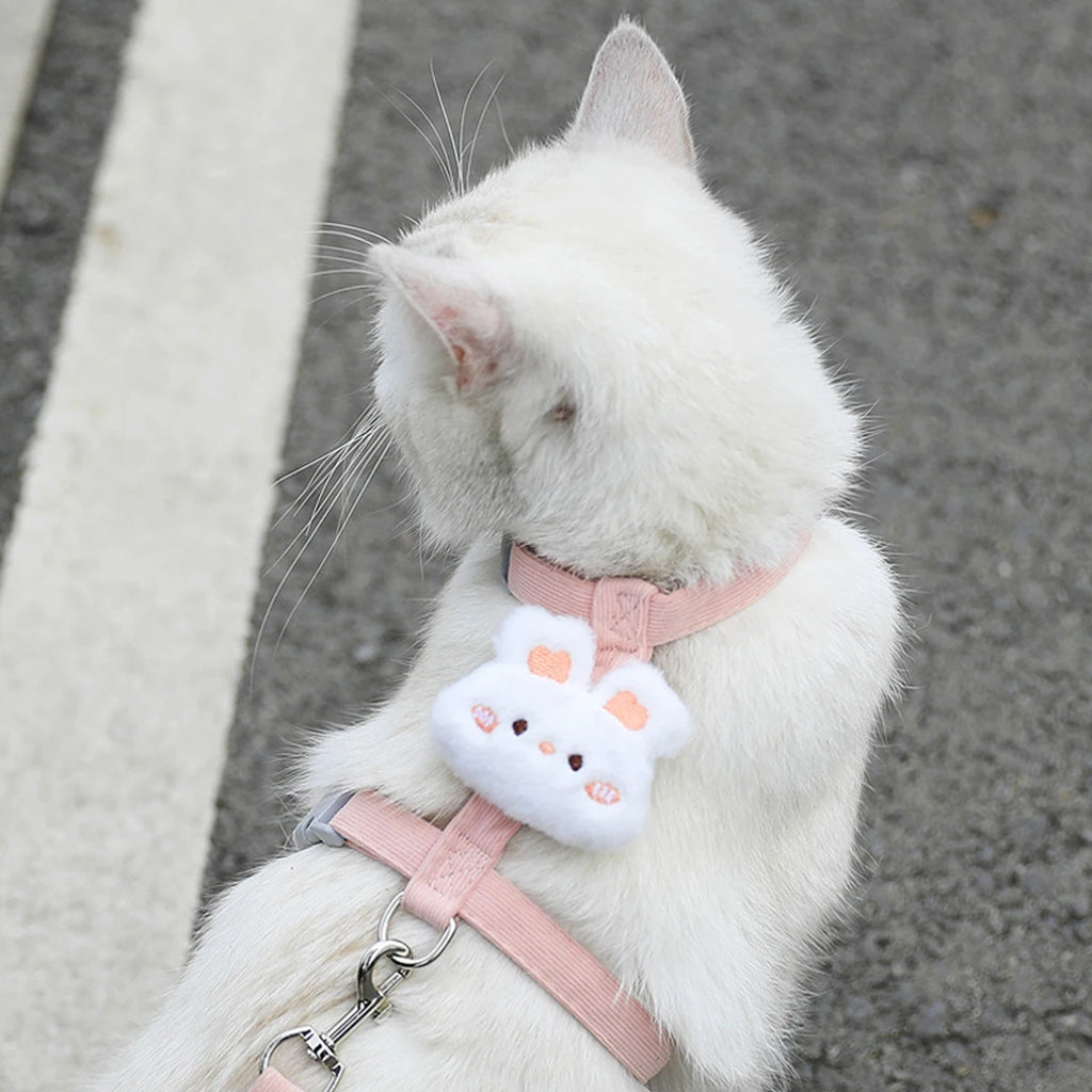 Cat Harness and Leash Sets Adjustable Dog Harness for Small Dog Leash Breashable Pet Harness Out Walking Dog Strap Cat Accessory