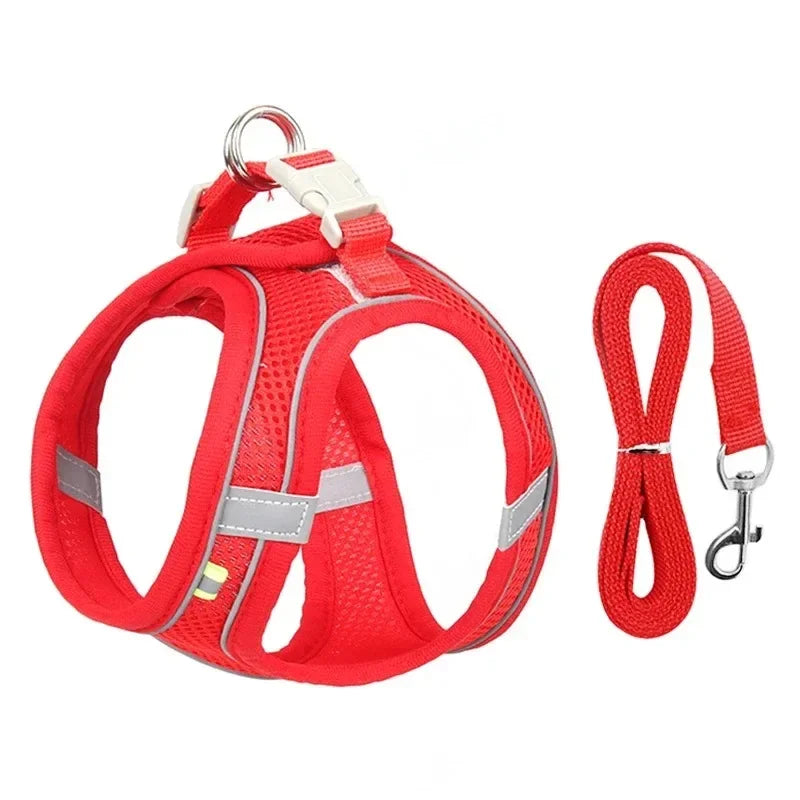 Cats Dog Accessories Small Dog Collar Safety Vest Pet Chest Rope Dogs Cover Breathable Adjustable Harnesses Supplies Products