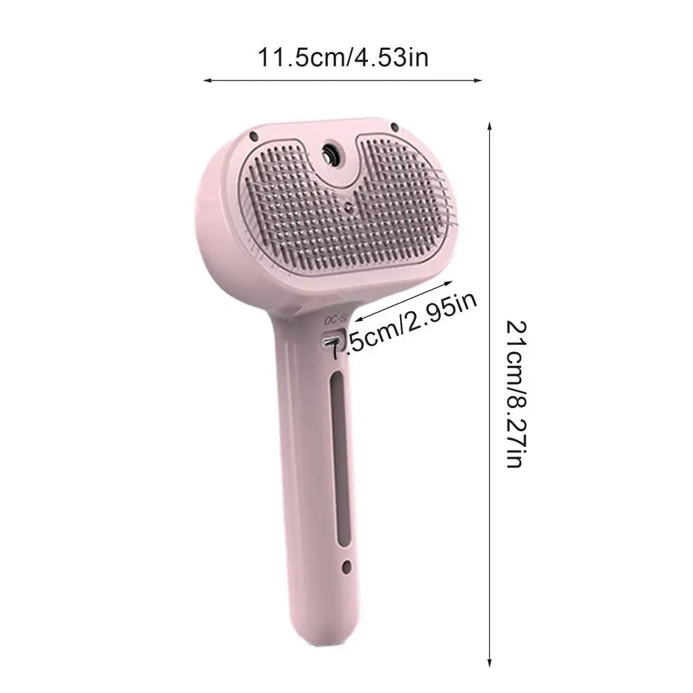 Pet Hair Remover Spray Grooming Comb Cats Dogs Floating Hair Removal Steam Cleaning Brush Dematting Water Mist Humidifier Comb