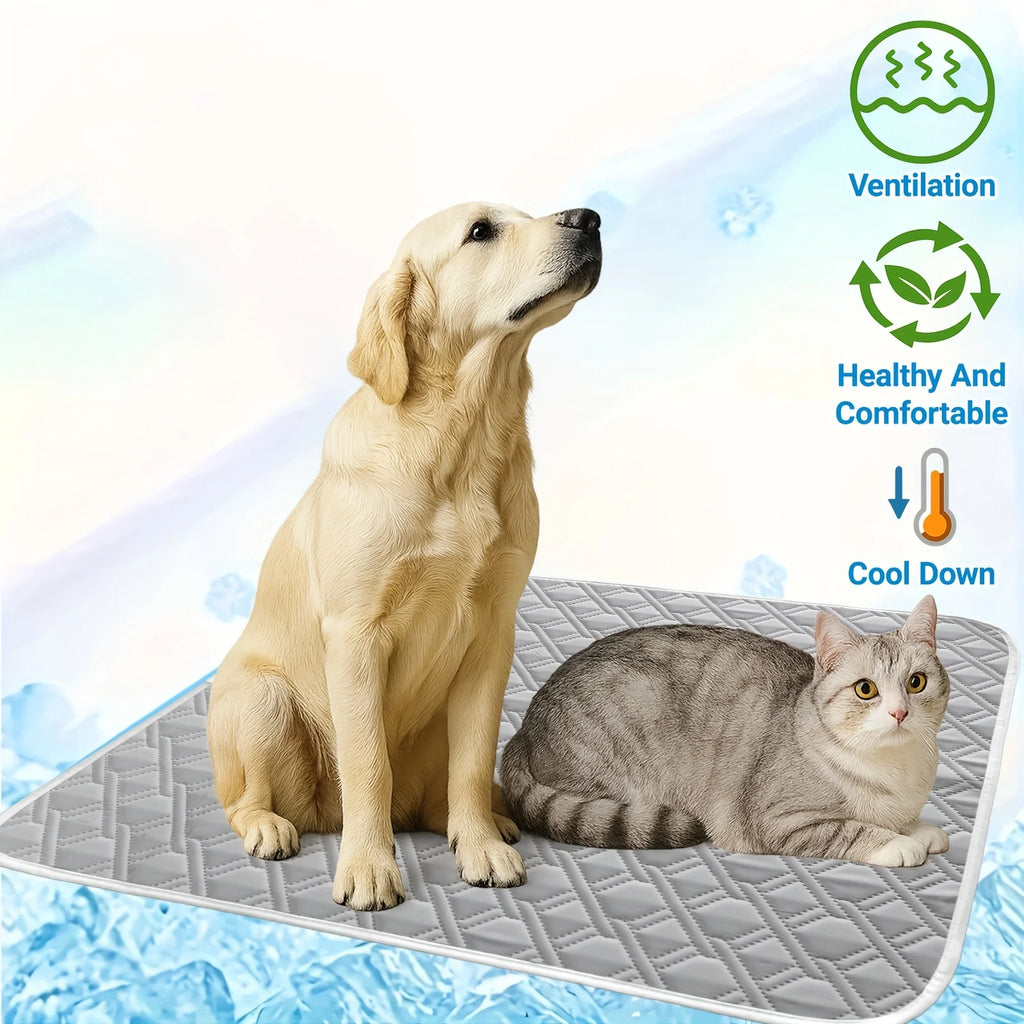 New Dog Cooling Mat Summer Washable Portable Pet Coolings Pad for Dogs Cat Ice Silk Blanket Sofa Breathable Sleeping Mat