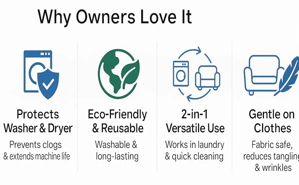 6 PCS Pet Hair Remover for Laundry – Effectively Removes Fur Lint & Dander – Reusable Eco-Friendly Laundry Pet Hair Catcher