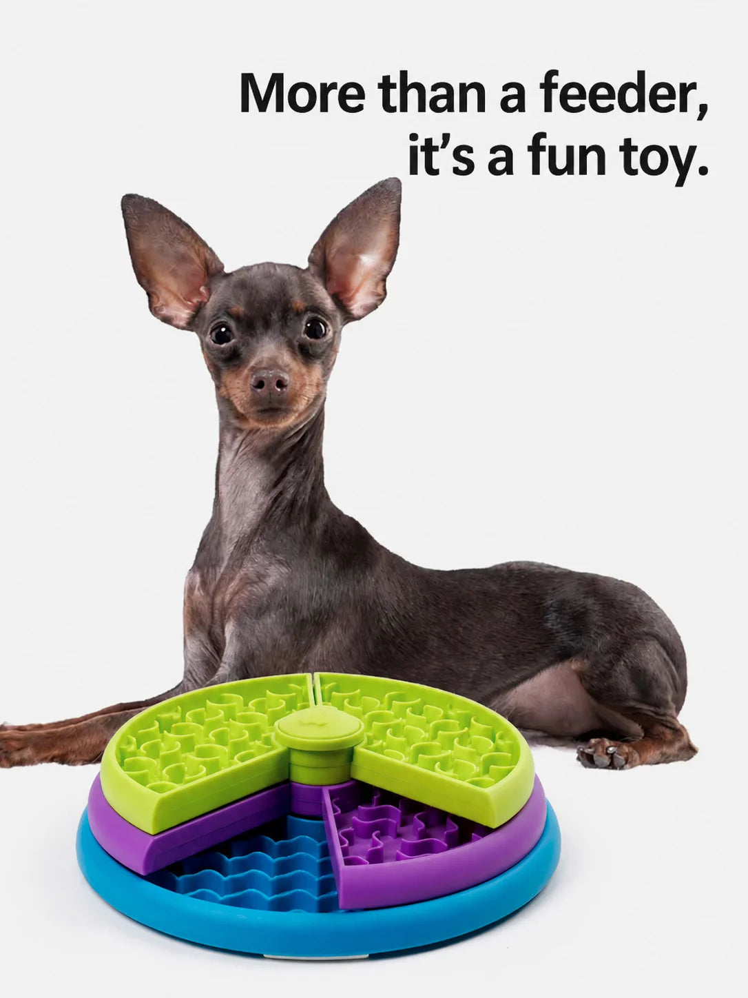 Rotating Tray Slow Feeder Dog Bowl Anti‑Tipping Anti‑Gulping Non‑Slip Pet Slow Eating Food Basin Feeding Dish for Small Dogs Pup