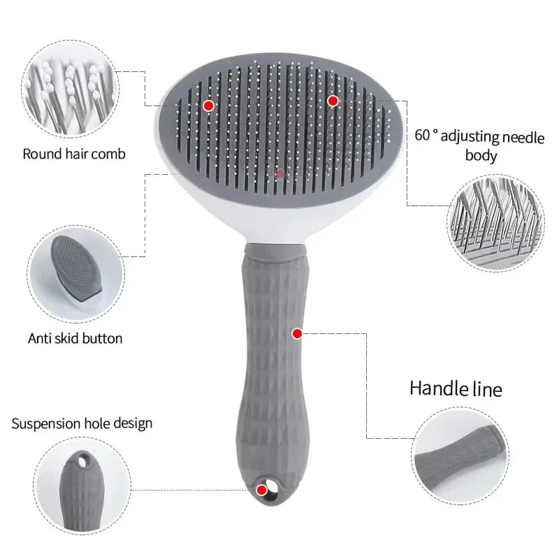 Pet Hair Deshedding Brush Self Cleaning for Dogs Cats Grooming Tool Remove Loose Undercoat Fur Pet Hair Remover