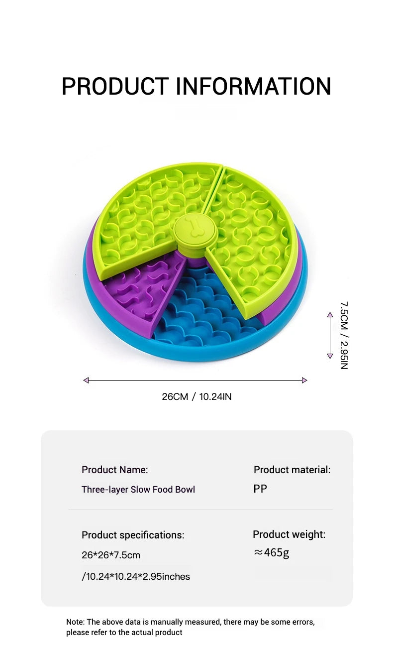 Pet Slow Feeding Bowl Pet Three-layer Slow Food Bowl Puzzle Rotating Feeder Dog Interactive Feeding Bowl Pet Supplies