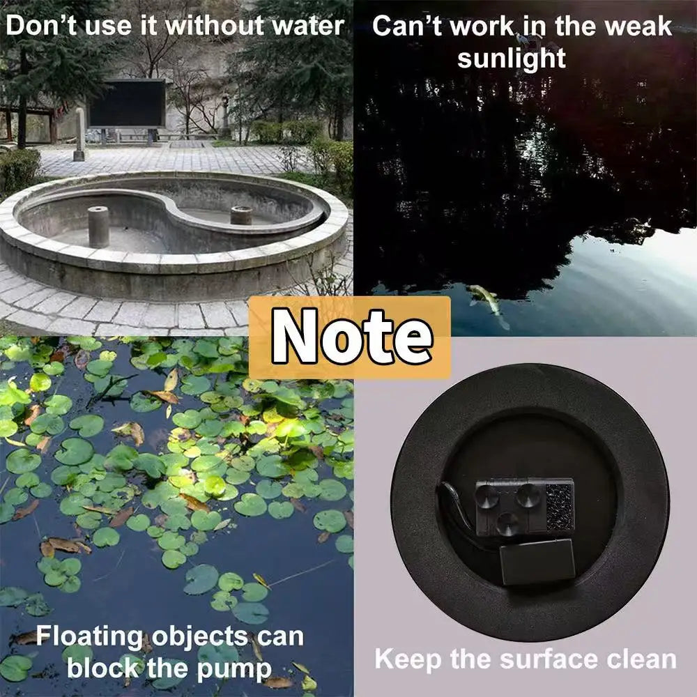 Waterfall Fountain Mini Solar Water Fountain Pool Pond Garden Decoration Outdoor Bird Bath Solar Powered Fountain Floating Water