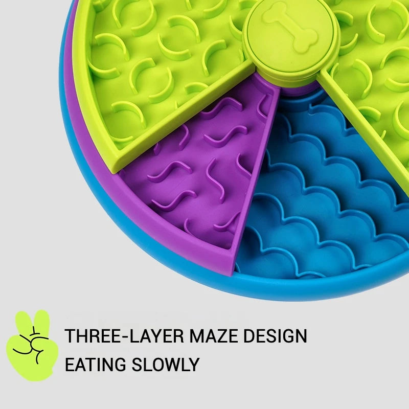 Pet Slow Feeding Bowl Pet Three-layer Slow Food Bowl Puzzle Rotating Feeder Dog Interactive Feeding Bowl Pet Supplies