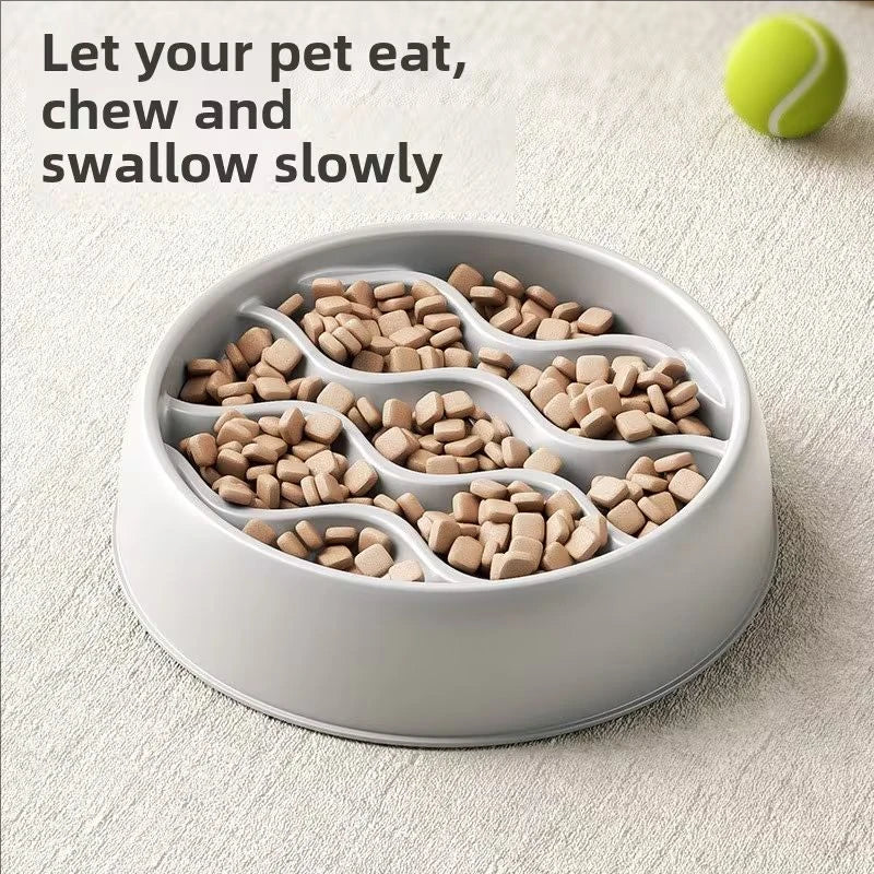 Cat Slow Feeder Bowl Large Capacity Thickened Slow Feeding Dish Durable PP Material Slow Feeder Bowl