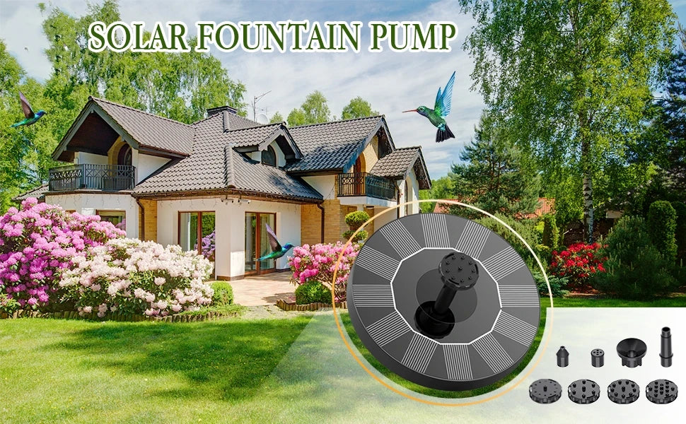 Solar Water Fountain Pool Pond Waterfall Fountain Garden Supplies Decoration Outdoor New Mini Solar Powered Fountain Bird Baths