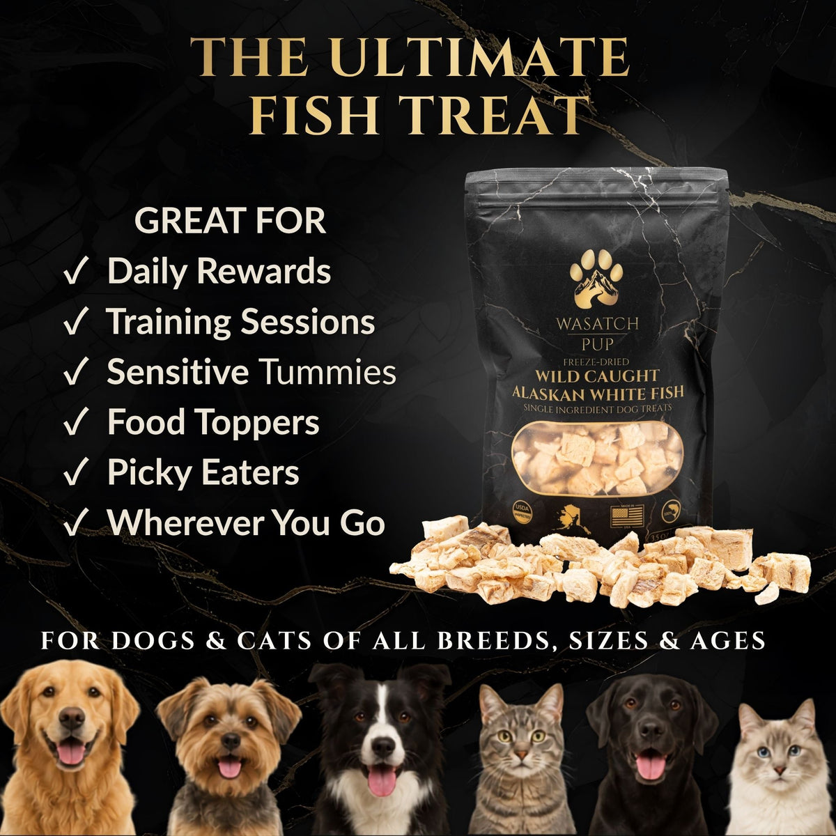 Freeze-Dried Alaskan Whitefish Dog Treats